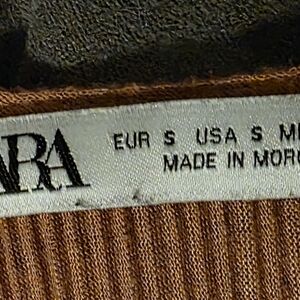 Zara Rust Ribbed Top - S New W/O Tags